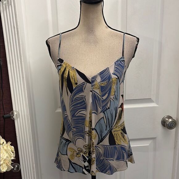 Scanlan Theodore Tropical Print Spaghetti Strap Top, US8 - Picture 1 of 8
